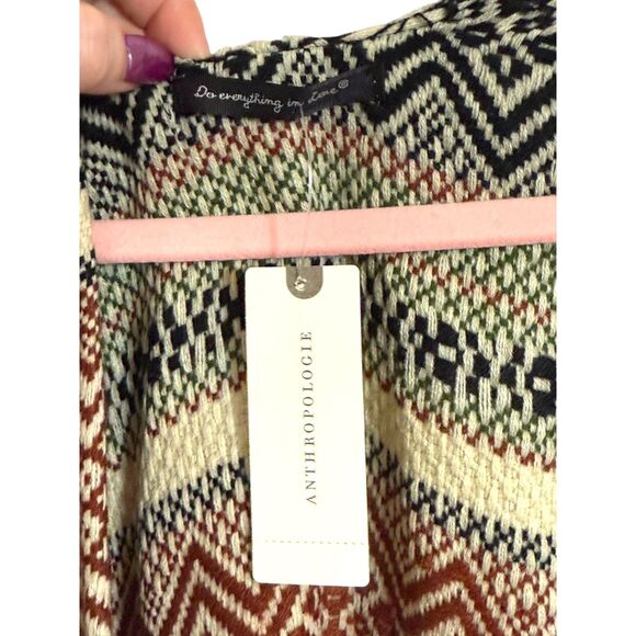 Anthropologie Boho Fringe Kimono Wrap Cardigan Women's One Size NWT Multicolor - Picture 3 of 8